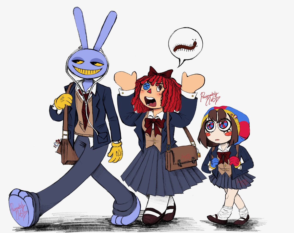 passionatelynot's tweet photo. i love drawing them sm #DigitalCircus #ragapom #jax #pomni #ragatha https://t.co/uHuALlg10G