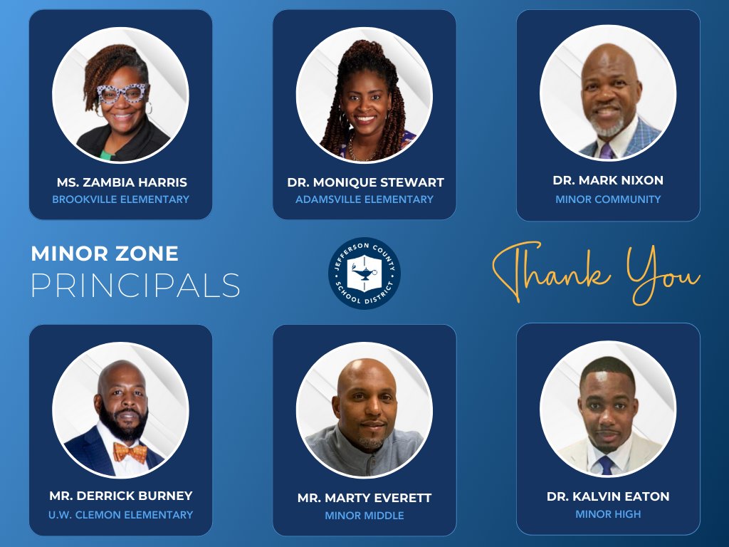 Jefferson County Schools (@jefcoed) on Twitter photo 📣 Let's hear it for our dedicated principals from the Minor Zone! You're writing the book on excellence in education! Thank you for all you do! 📖 #ThankAPrincipal <a href="/BrookvilleBears/">Brookville Elementary School</a> @AdamsvilleElem1 <a href="/Minor_Community/">Minor Community School</a> <a href="/MinorMiddle/">Minor Middle School</a> <a href="/MinorHighTigers/">MinorHighTigers</a> <a href="/uwclemontigers/">U.W. Clemon Elementary School</a> 📣 Let's hear it for our dedicated principals from the Minor Zone! You're writing the book on excellence in education! Thank you for all you do! 📖 #ThankAPrincipal <a href="/BrookvilleBears/">Brookville Elementary School</a> @AdamsvilleElem1 <a href="/Minor_Community/">Minor Community School</a> <a href="/MinorMiddle/">Minor Middle School</a> <a href="/MinorHighTigers/">MinorHighTigers</a> <a href="/uwclemontigers/">U.W. Clemon Elementary School</a>