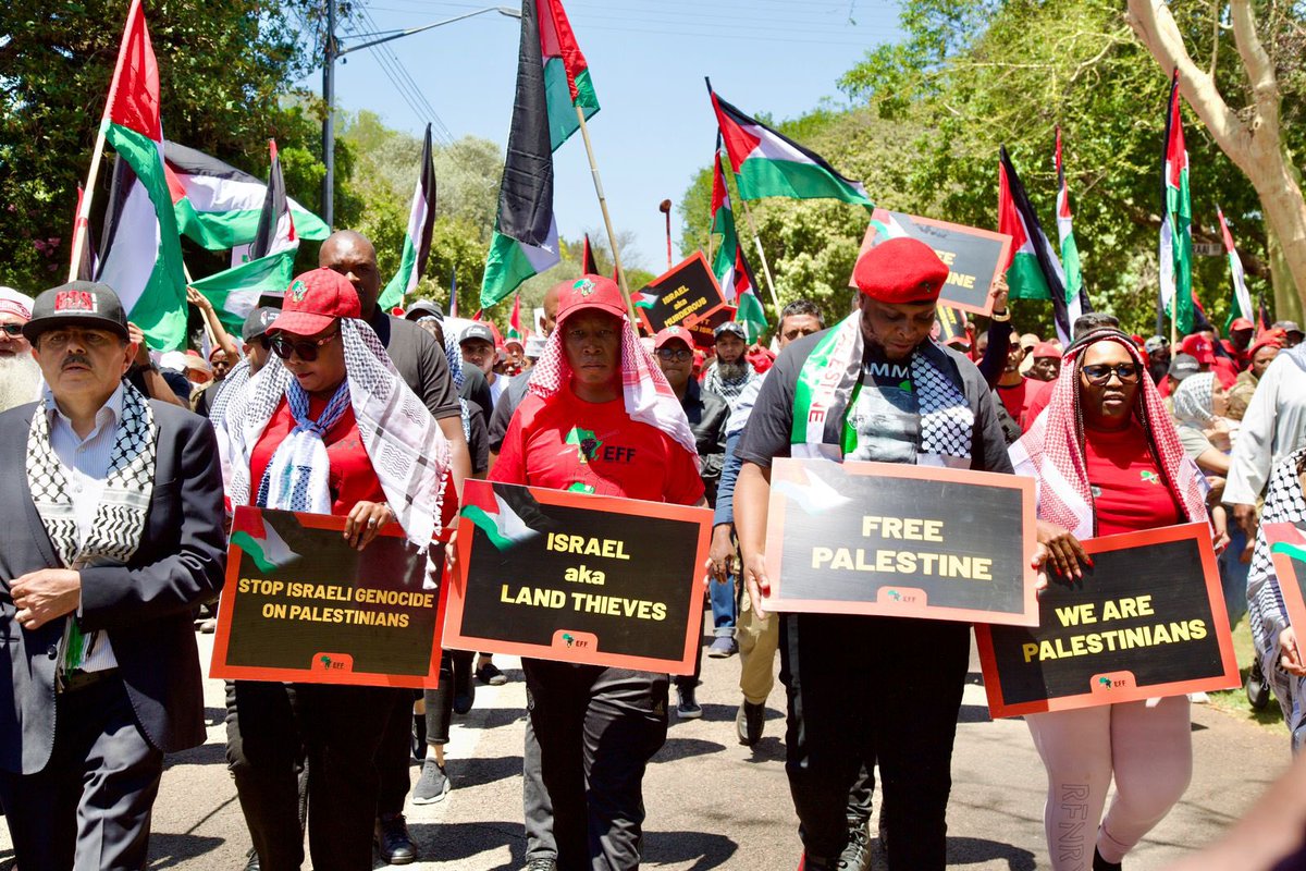 FloydShivambu's tweet image. Today we pledged solidarity with the oppressed and colonized people of Palestine and categorically states that there is nothing wrong with the activities of the Islamic Resistance Movement (Hamas) in defending the Palestinian land against the racist, apartheid and Zionist state…