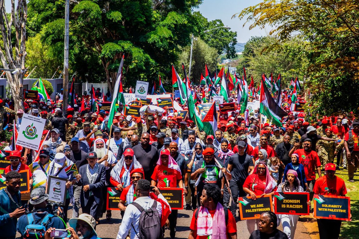 FloydShivambu's tweet image. Today we pledged solidarity with the oppressed and colonized people of Palestine and categorically states that there is nothing wrong with the activities of the Islamic Resistance Movement (Hamas) in defending the Palestinian land against the racist, apartheid and Zionist state…
