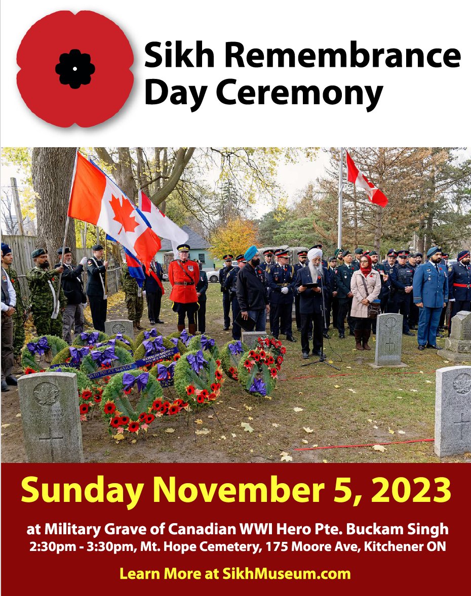 gsingh0102's tweet photo. The annual Sikh Remembrance Day ceremony is approaching.

This is an annual opportunity to celebrate the diversity of sacrifices made for Canada and the Commonwealth and celebrate the diversity of armed military and police services, past and present.

Official Invites can be sent https://t.co/TKG9CwUXZs