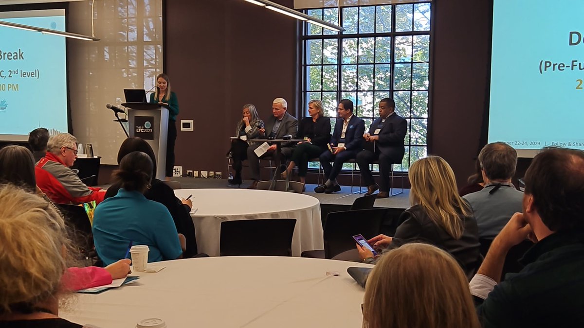 OLTCAnews's tweet image. Brian Pollard from @ONlongtermcare, 
@RuthMcKM, Elaine Shantz, @peoplecareCEO 
and David Jarlette share how their teams are 
building and finding solutions with their local 
communities and governments at #TiLTC2023