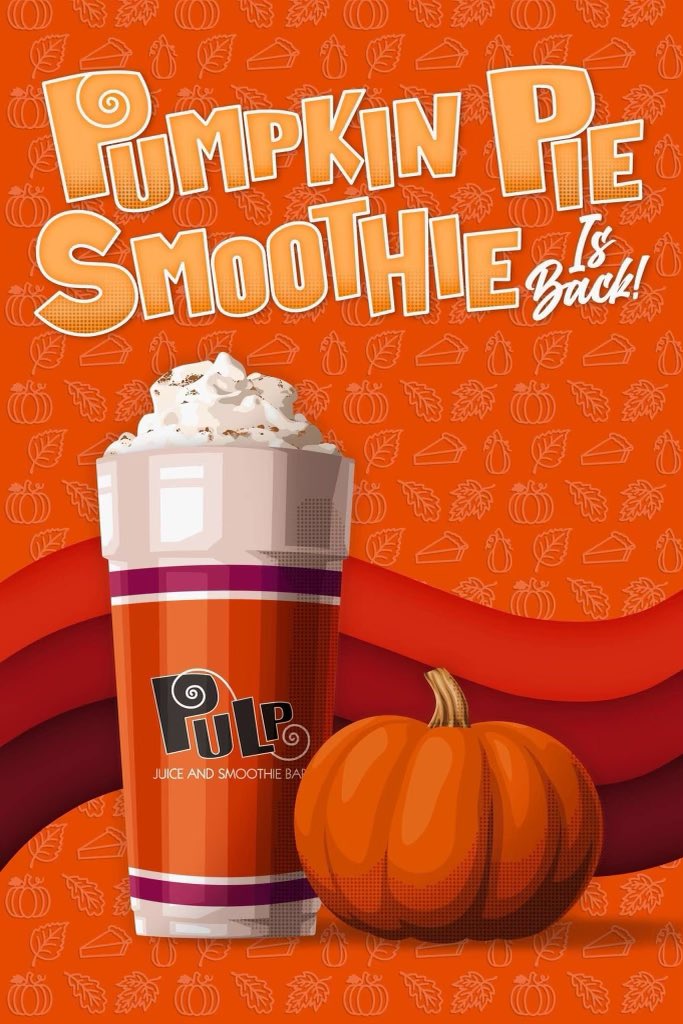 HeightsPulp's tweet photo. If you love pumpkin pie you will love our pumpkin pie smoothie!!

Come check it out.
We are open 9am - 9pm seven days a week!!
🥤🥤🥤🥤🥤🥤🥤🥤🥤🥤 https://t.co/lwntwrO1CR