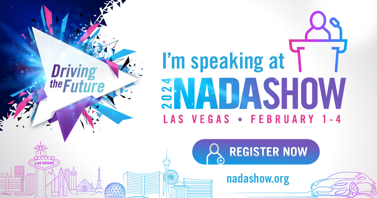 I will be speaking at the Auto Industry Event of the Year! Join me in Las Vegas February 1-4 #NADASHOW
