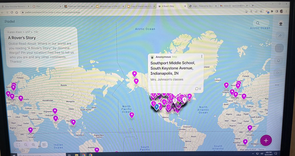 smsMrsJohnson's tweet photo. #GRA2023 My students took a virtual tour of Mars, setting of A Rover’s Story by @jasminewarga. Best comment,”I love this so much!” Thank you, @jenchancecook for an outstanding day! @SouthportMiddle https://t.co/gix2IicUd4