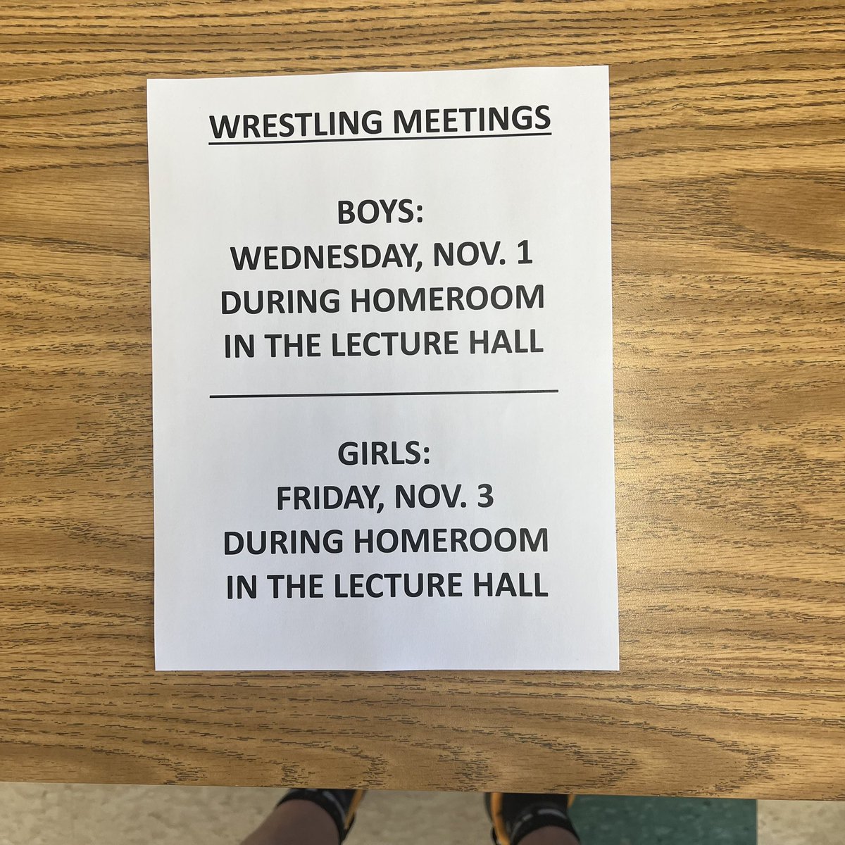 Upcoming wrestling meetings