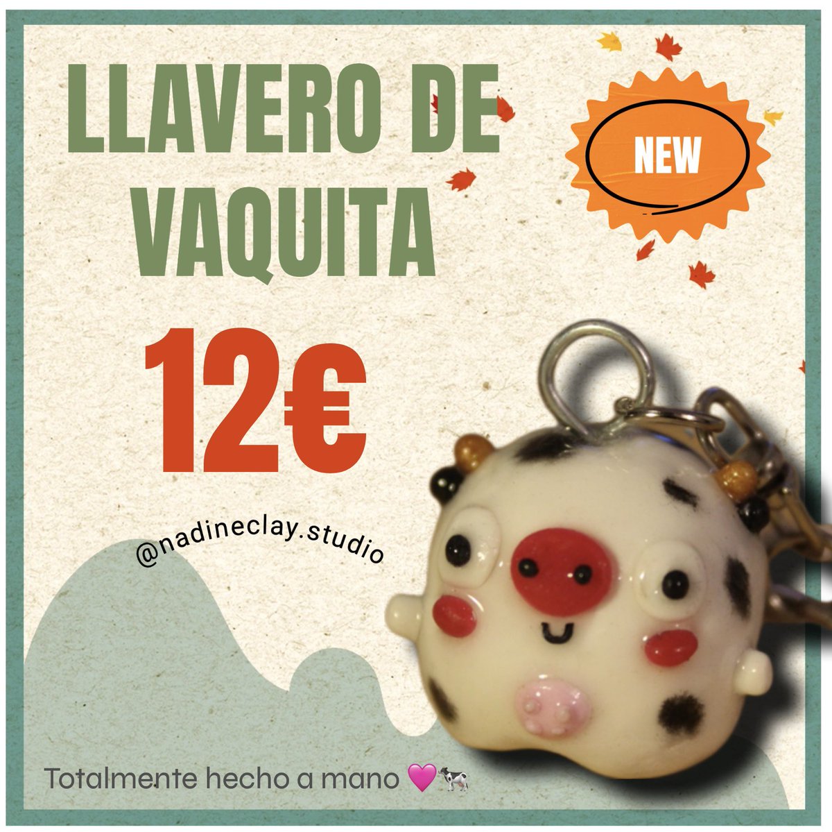 lletpantera_'s tweet photo. 🐄Llavero de vaquita 🐄 Totalmente hecho a mano :) 
🌷Preguntar cualquier duda por mensaje!! 
 - Envíos a toda España📪💌  #cottagecore #stationary #smallbusiness #studio #clay #polymereclay #design #cute #cow https://t.co/SnmovCdCj0