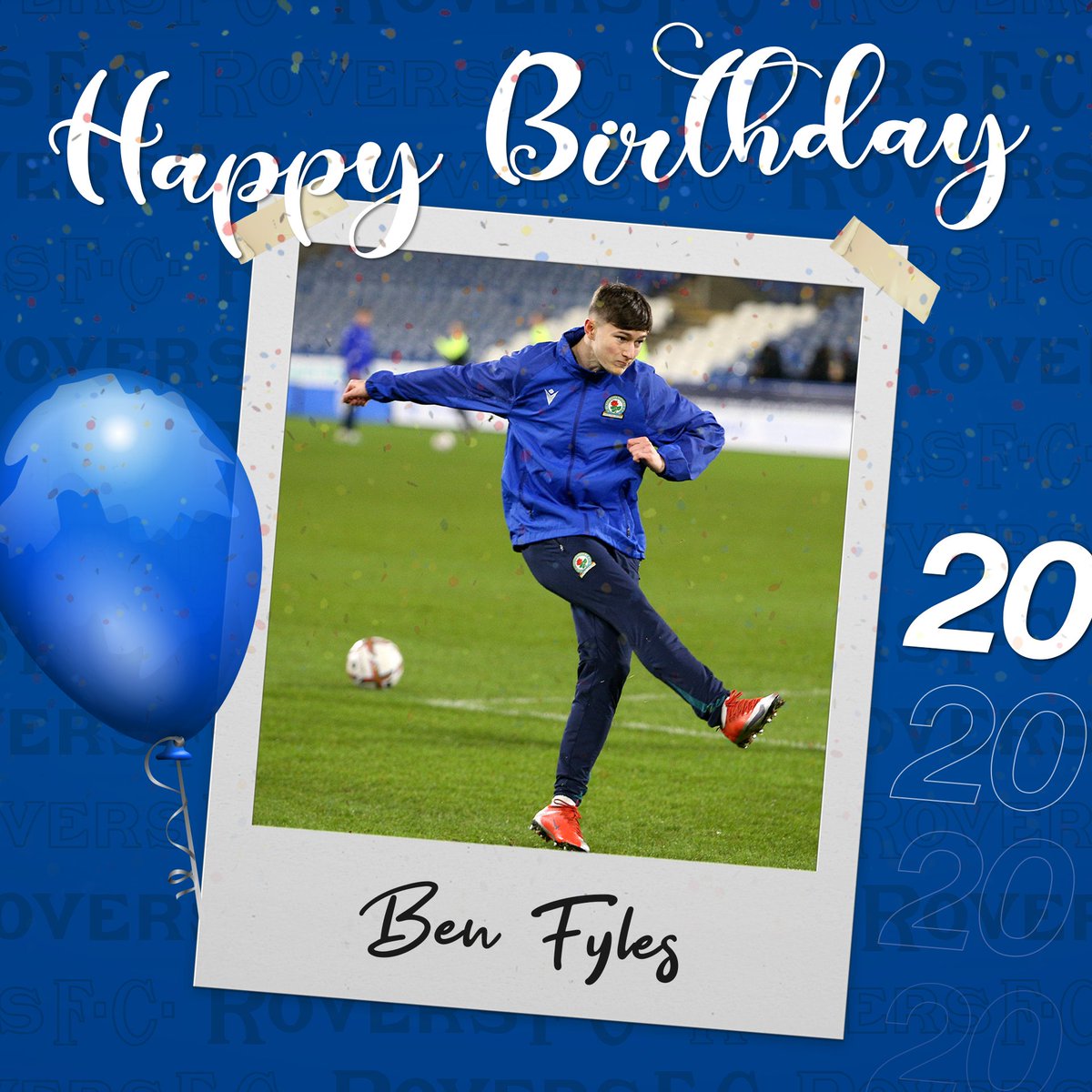 Rovers's tweet photo. 🎂 Happy birthday to Under-21s winger and boyhood Rover @fylesy!

#Rovers 🔵⚪️ https://t.co/vh45iC3vGB