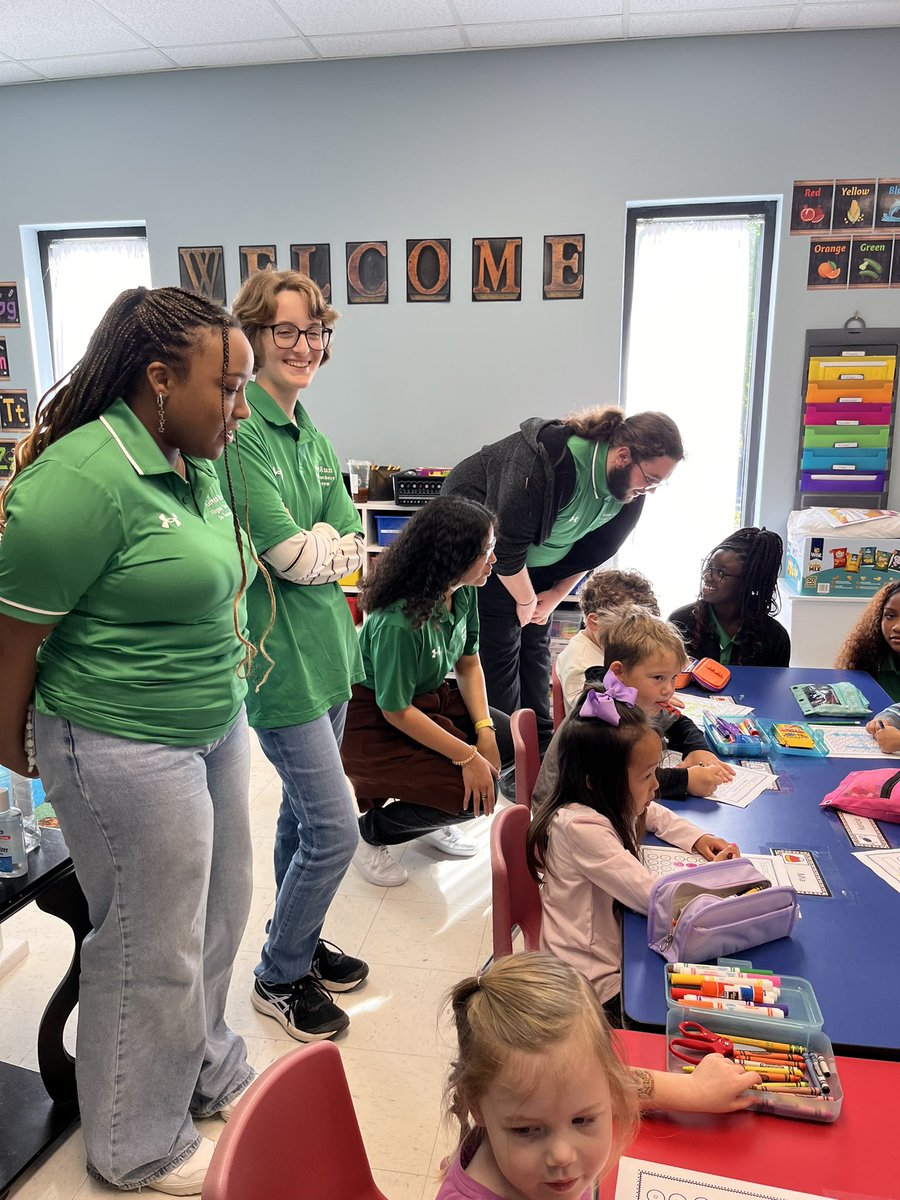 What a great visit to Kempsville Child Development Center. A former GR VTFT <a href="/aortizgrc/">Alysha Ortiz</a> - a teacher there- helped organize our trip to extend our study of Piaget. We appreciate their work with  young learners. Green shirt debut day. <a href="/GRHS_Stallions/">Green Run Stallions</a> <a href="/grcollegiate/">Green Run Collegiate</a>