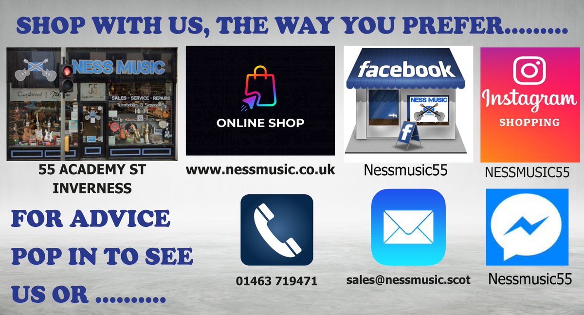 It's not just Amazon that sells on line!
NESS MUSIC - Inverness
Providing the same great service throughout our online &amp; instore shops at competitive prices.
📷Excellent advice from experienced musicians
📷Instruments fully set up prior 2 leaving our shop
📷Competitive prices