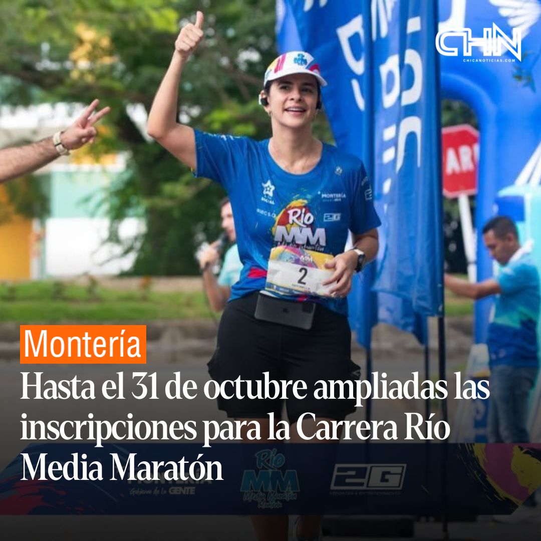 #MONTERÍA | El próximo 19 de noviembre regresa a la ciudad, la carrera deportiva  más importante de la región, donde convergen deportistas de alto  rendimiento, aficionados y familias en general.

Leer mas aquí chicanoticias.com/2023/10/23/has… <a href="/OFGestionSocial/">Oficina Gestión Social Montería</a> <a href="/caordosgoitia/">Carlos Ordosgoitia</a>