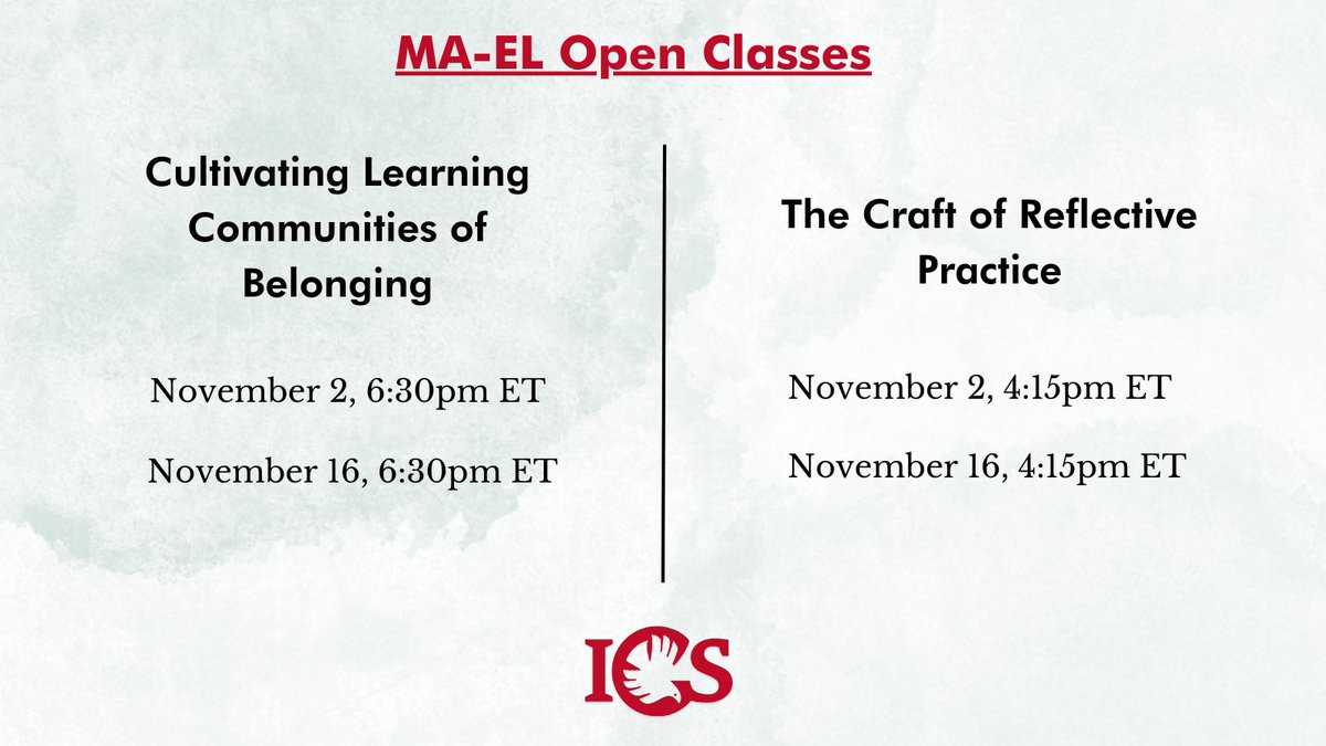 Curious what an ICS class is like? Thinking about applying, but not sure if it's a good fit? Join us for one of our "Open Classes", and sit in on an ICS class for free! Email recruitment-coordinator@icscanada.edu to RSVP or to learn more.