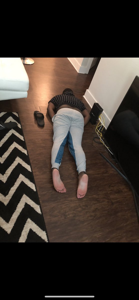 peachnamedgizmo's tweet photo. Since he won’t leave me alone &amp; somehow still keeping tabs on me even though he’s blocked.  He’s a picture of the time I came home after we separated &amp; he was pretending to be dead.  Now, leave me tf alone before I tell the rest of the story &amp; post the videos. https://t.co/gltYXCldyY