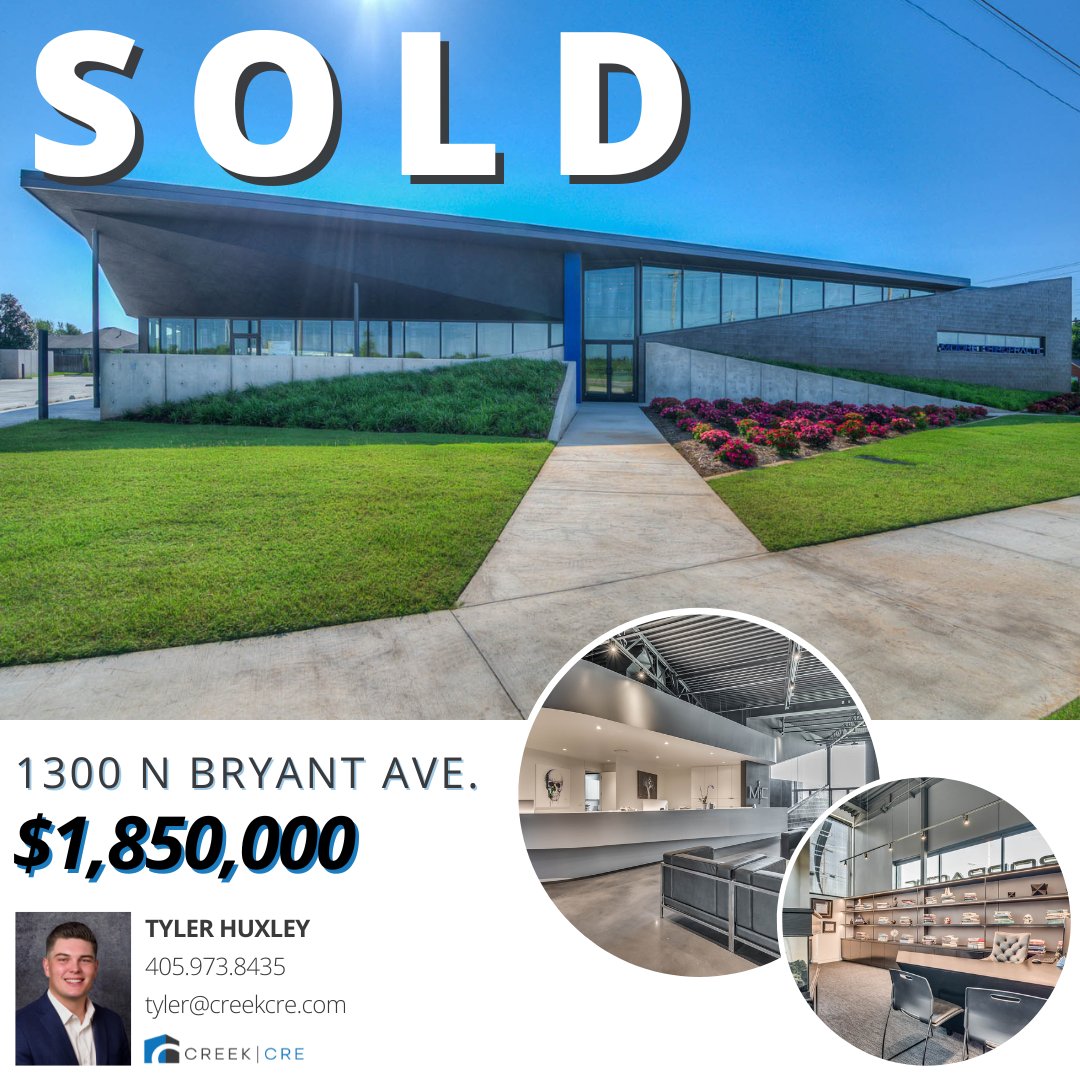 Congratulations to Creek CRE Partner Tyler Huxley on the sale of this 10,116 sf Class A office building in Moore, OK!

#creekcre #commercialrealestate #sold #office #mooreok