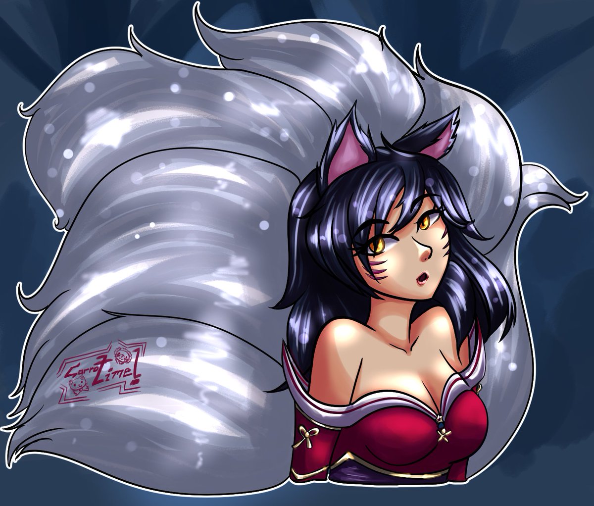 Carrot_sheeran's tweet photo. ¡Ahri! 
#lol #LOLFanFest2023 #ahri #ahrifanart https://t.co/gFj560W0BE