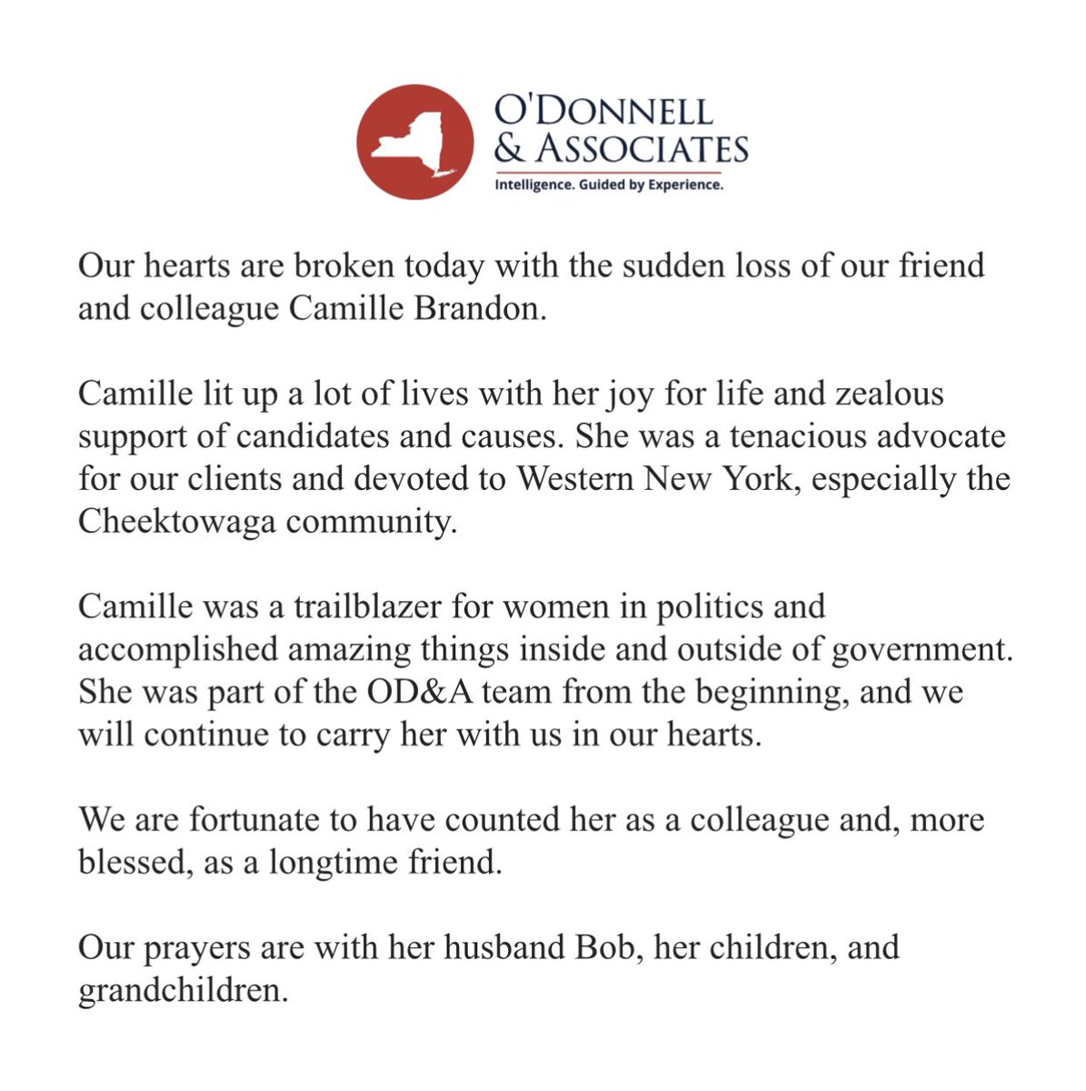 We are heartbroken. 

Requiescat in Pace, our dear Camille.