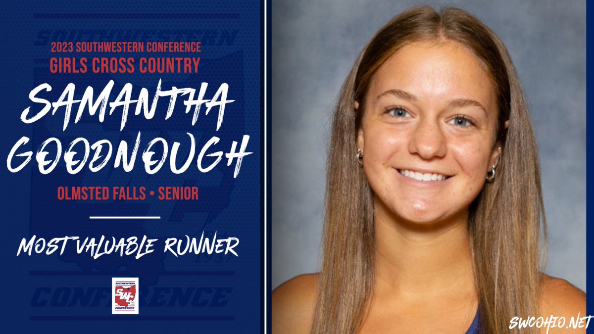 Congratulations to senior Samantha Goodnough who was named the 2023 Southwestern Conference Girls Cross Country Most Valuable Runner!