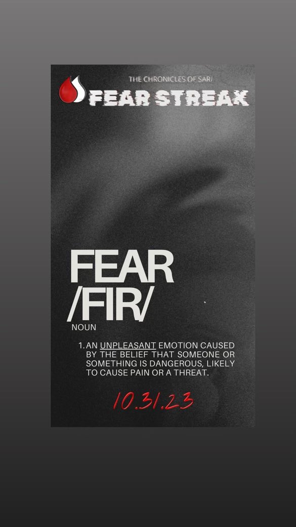 Fear is coming 10.31.23 Are you ready to face yours…