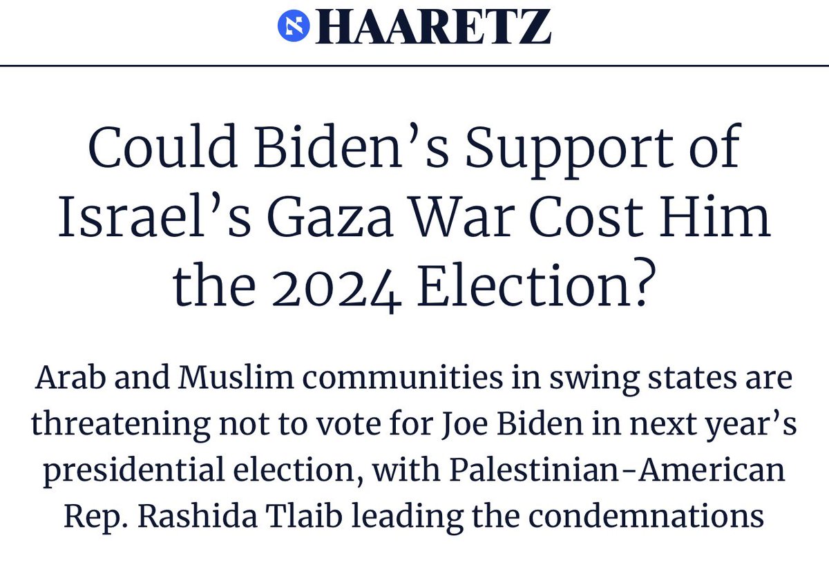 虽然美国穆斯林只有350万人，但集中在密歇根、佐治亚这些摇摆州，对拜登的当选非常重要。穆斯林政治活动家说，拜登对以色列的单方面支持让他们没法像2020年那样发动穆斯林选民出来投票支持他。有穆斯林跟Tlaib议员说，川普只是要把我们关集中营，拜登则是让我们去死，没法  ...