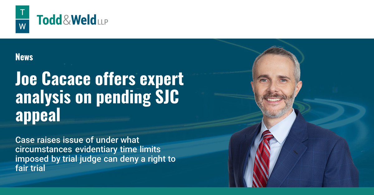 toddweldllp's tweet photo. Joe Cacace of @toddweldllp offers insights in @MassLW news article. https://t.co/fQ6Oab2i6q https://t.co/BaXdcr0DnY
