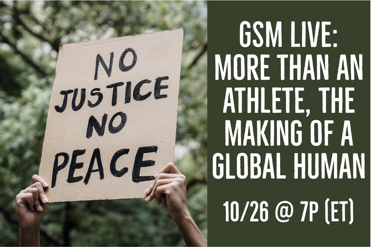 Global Sport Inst. (@globalsportasu) on Twitter photo Join us online 10/26 @ 7pm (ET) for GSM Live: "More than an athlete, the making of a global human" w/ WNBA's Natasha Cloud and former NFL player Chris Draft. | Register: bit.ly/octgsmlive
<a href="/T_Cloud4/">Natasha Cloud</a> <a href="/StephanieTryce/">Stephanie Tryce</a> <a href="/CharlesBrownJr0/">Debo</a> <a href="/chrisdraft/">Chris Draft</a> <a href="/PA4WNLab/">PA4WN | PA4WN Lab | T. Alexander Foundation</a> Join us online 10/26 @ 7pm (ET) for GSM Live: "More than an athlete, the making of a global human" w/ WNBA's Natasha Cloud and former NFL player Chris Draft. | Register: bit.ly/octgsmlive
<a href="/T_Cloud4/">Natasha Cloud</a> <a href="/StephanieTryce/">Stephanie Tryce</a> <a href="/CharlesBrownJr0/">Debo</a> <a href="/chrisdraft/">Chris Draft</a> <a href="/PA4WNLab/">PA4WN | PA4WN Lab | T. Alexander Foundation</a>