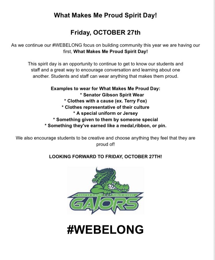 Senator Gibson (@senatorgibson1) on Twitter photo What Makes Me Proud Spirit Day! Details below! ⭐️ #webelong <a href="/dsbn/">District School Board of Niagara</a> What Makes Me Proud Spirit Day! Details below! ⭐️ #webelong <a href="/dsbn/">District School Board of Niagara</a>