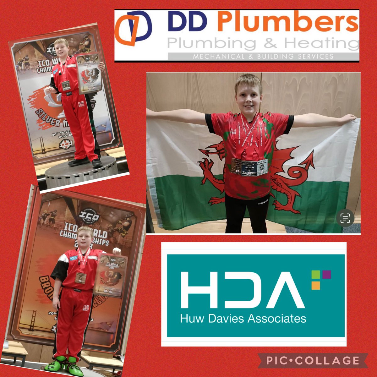 SimBev3's tweet photo. We have just come back from a very busy weekend at the ICO World chapmpionships Hull 2023.           

Ryan fought really hard and brought back
2 slivers and a bronze 

A Big thank you again to @dd_plumbers and @M111HUW for sponsoring Ryan. https://t.co/IiQK5ohVip