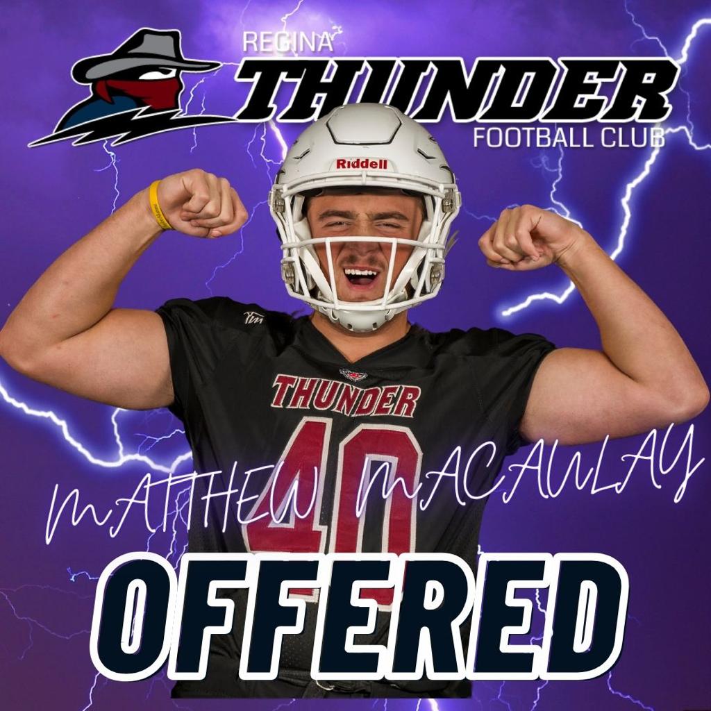 I am honored to receive an offer from the <a href="/reginathunder/">Regina Thunder</a>
<a href="/ScotchM/">Scott MacAulay</a> #Togetherweroll