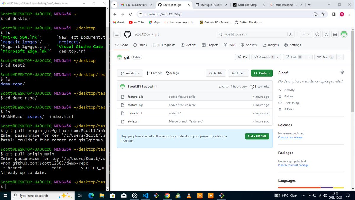 Scott_9135's tweet image. whooo! done with git!
learned a lot like:
how to setup an account,
working with git in both remote repo and locally.
also learned about important commands,
merging, branching and forking.
and looking forward to learning even more about git as a developer.
#learningcode
#GitHub
