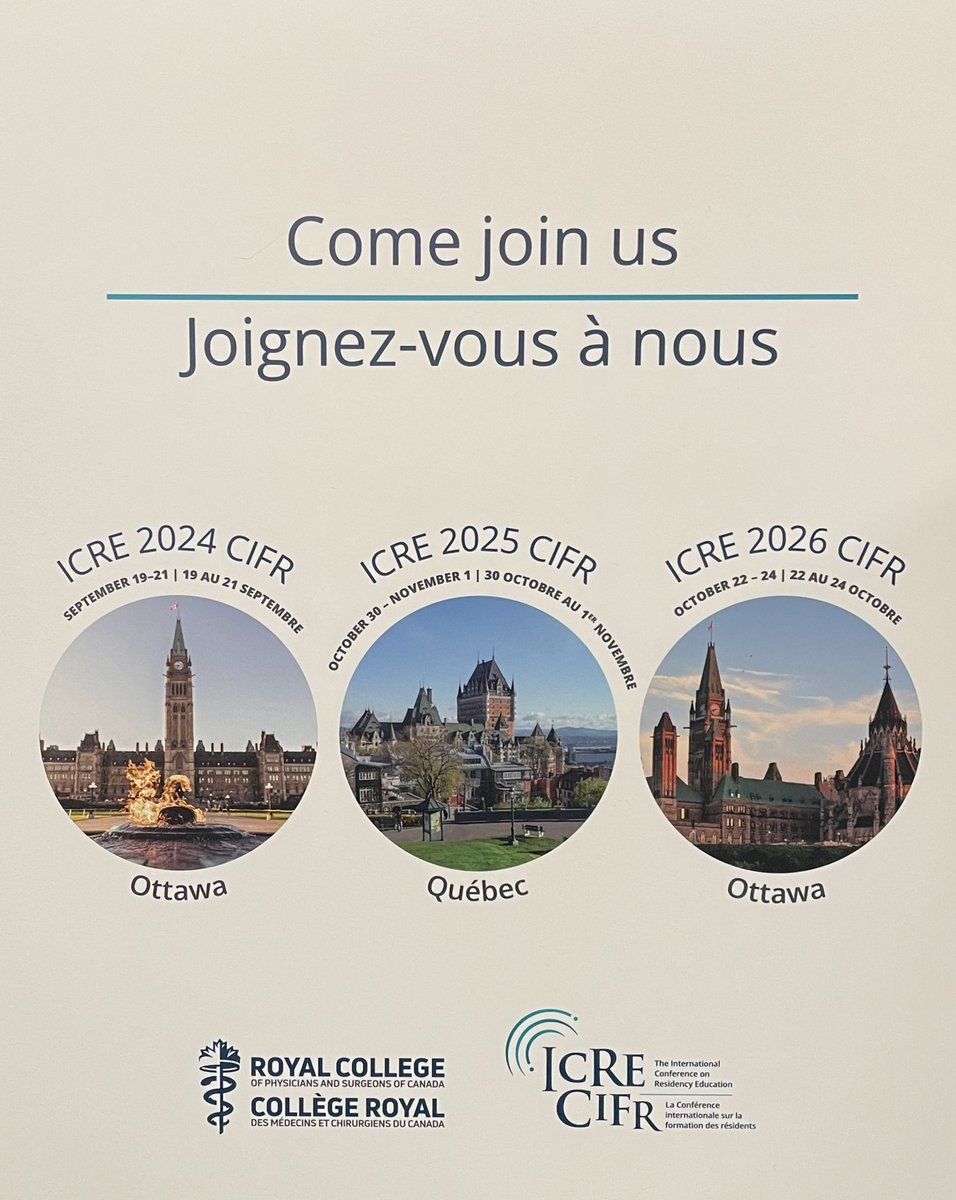 ICRE 23 @ICREConf has come to an end!! 

A few days packed with inspiring talks, practical workshops & time to touch base with friends & mentors
 
All with a common interest of Enhancing Residents Education 

See you next year in Ottawa 🍁

#ICRE2023