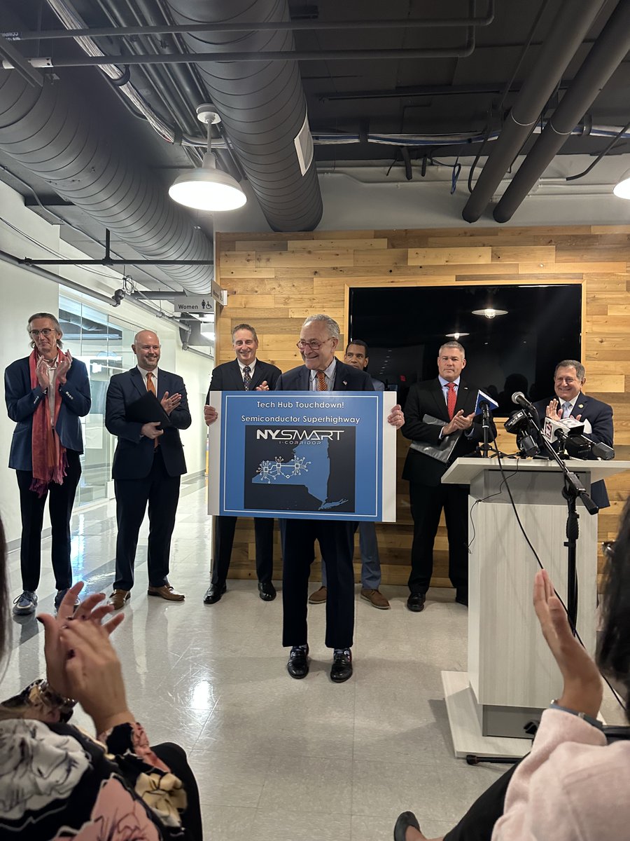 "It's a red letter day for #Rochester, Buffalo, and Syracuse!" Senate Majority Leader Chuck <a href="/SenSchumer/">Chuck Schumer</a> declared as he kicked off a momentous press conference here at NextCorps to announce that the three metros have collectively won a key federal designation as a "#TechHub."