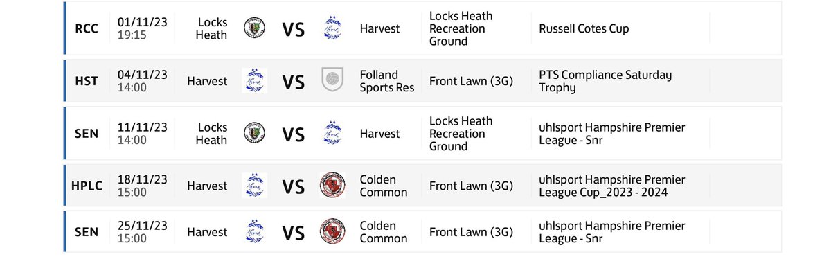 Busy month ahead 3 cup competitions Away to @locksheathfc twice, home to @ColdenCommonFC twice and we start the @HFA_CountyCups at home to @FollandSportsFC reserves @HantsLeague @FrontLawnHFA @Pompey_Football @PompeyNewsNow