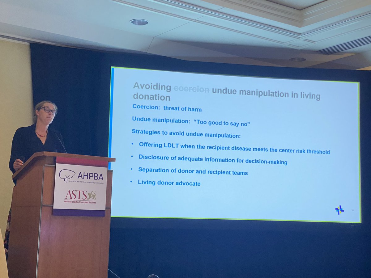 Interesting reflections on LDLT for colorectal metastatic liver disease from Dr. Anji Wall today at AHPBA / ASTS meeting