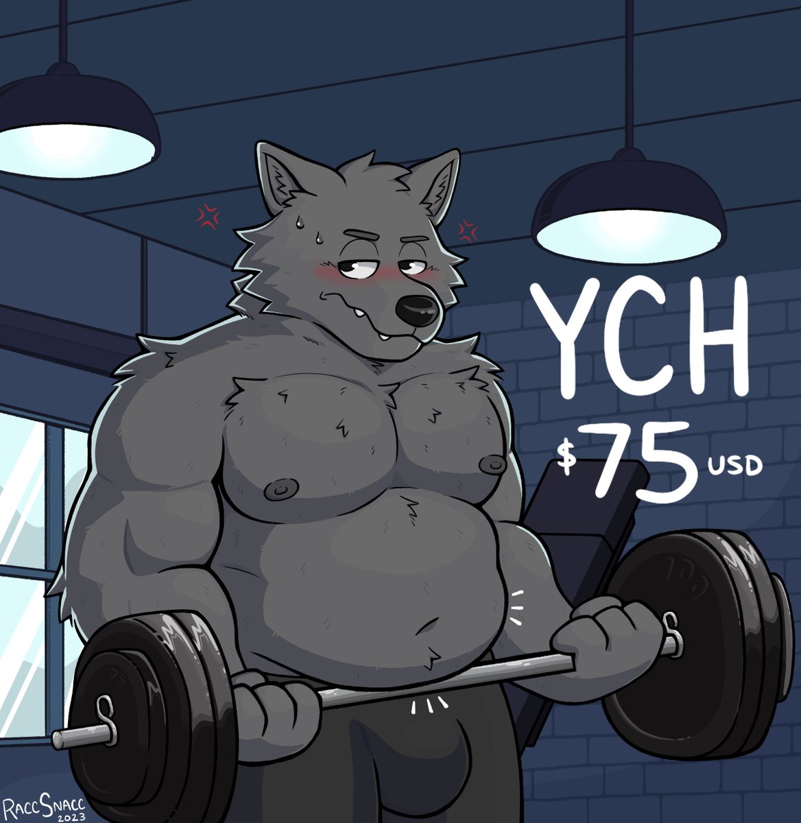Chubby Workout YCH $75 DM if you are interested.