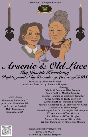 The show will run November 2, 3, 4 at 7:00 pm and November 5 at 2:00 pm at Festival Hall in Greensboro. Tickets are $22 and can be reserved by going to lakecountryplayers.org or directly to our TicketLeap order site.

#GCCoC #GreeneCountyChamber #LocalEvents