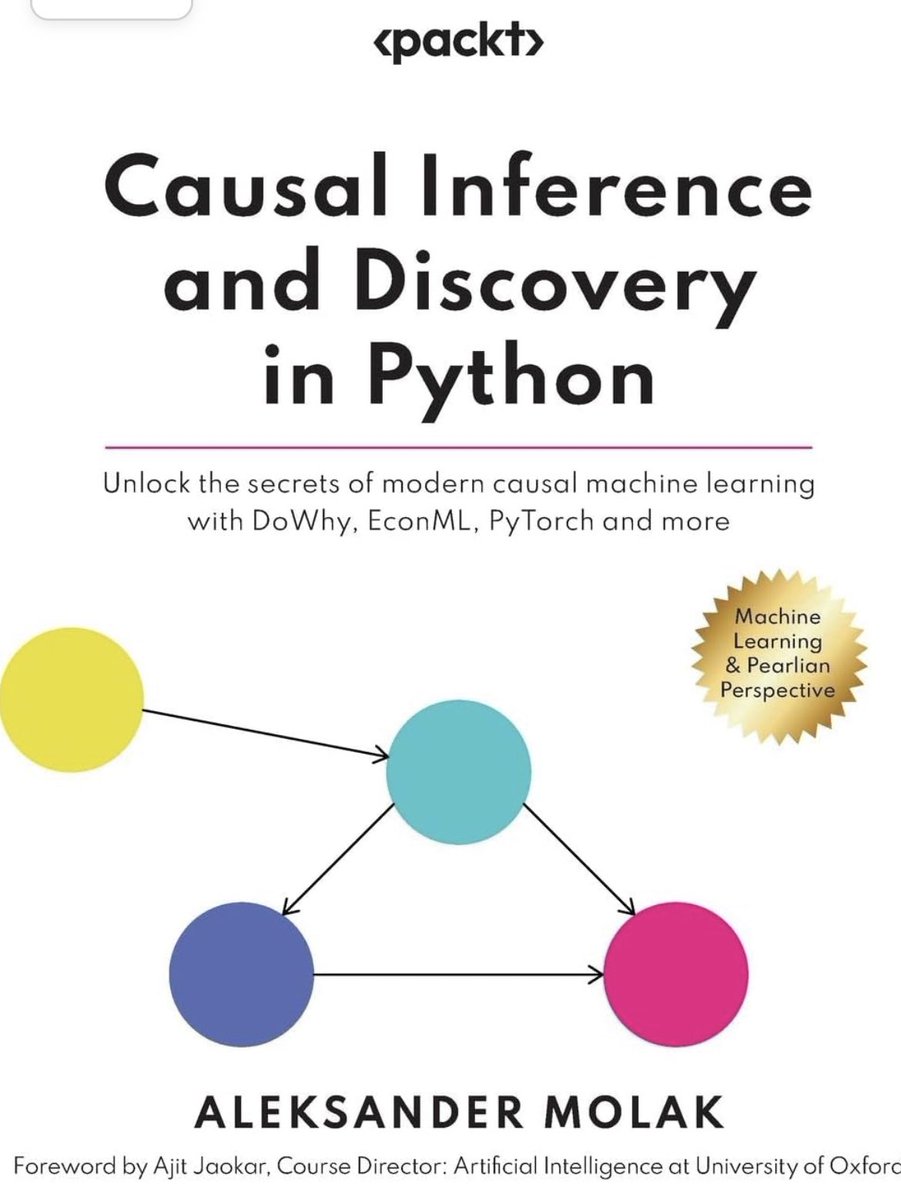 KirkDBorne's tweet photo. Code repository for “Causal Inference and Discovery in #Python” at https://t.co/MJWLYrSRnU via @PacktPublishing
 ➕
Get the book: https://t.co/SAXQIkPXpu
———
#Statistics #AI #MachineLearning #BigData #DataScience #DataScientists #Coding #PrescriptiveAnalytics #PredictiveAnalytics https://t.co/MyS46d3UPh