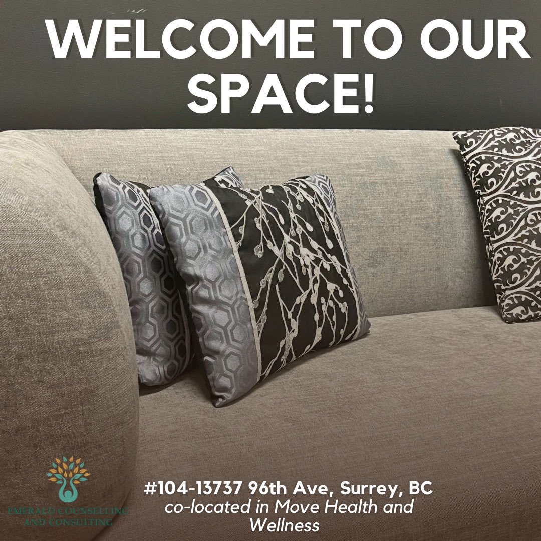 🌟Welcome to our space🌟

To book your session please book using this link at …dcounsellingandconsulting.janeapp.com. 

#EmeraldCounselling #InPersonSessions #endthestigma #surreybc  #vancouver #WellnessJourney #counselling #consulting #mentalhealth #wellness #britishcolumbia