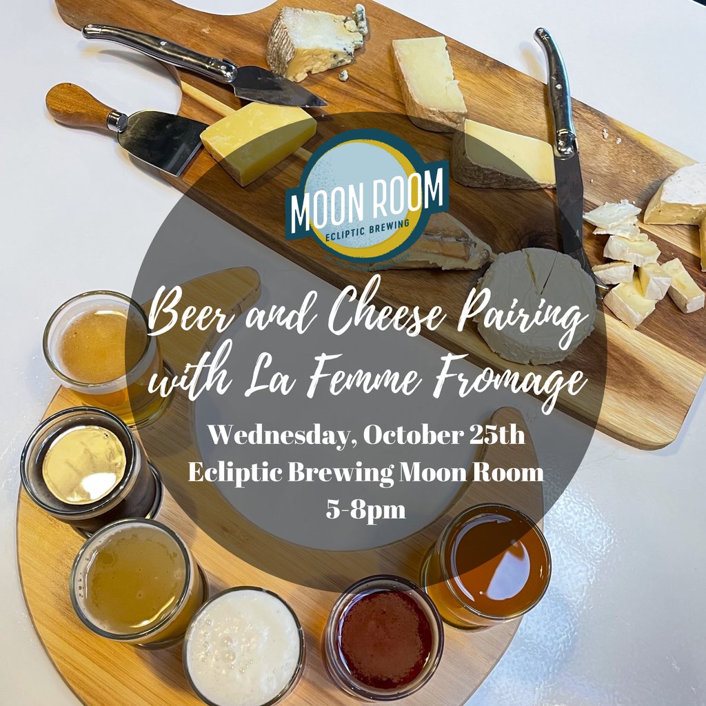 Join us for flights &amp; fresh cheese at the Moon Room 🍻🧀! Enjoy beers from our extensive taplist, paired alongside cheese selections from @lafemmefromage Details here: eclipticbrewing.com/events/

#PdxEvents #PortlandFoodie #PortlandFoodEvents #PdxFoodie #PdxNow #PortlandEvents