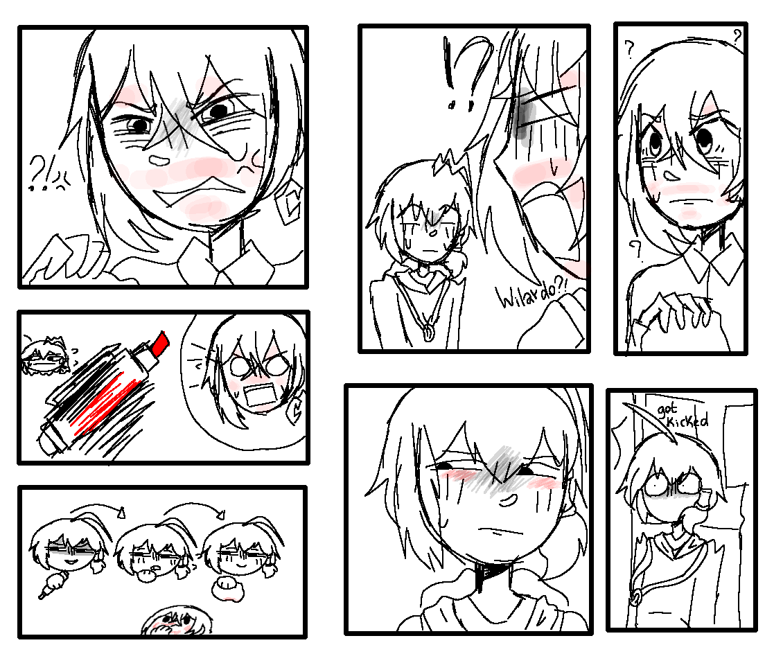 MaenoKin's tweet photo. i was drawing a little wilsiri cute comic-- idk-- I liked it, but it's embarrassing to post on Twitter-- i didn't finished yet. And sorry for the Brazilian word-- "pano" means cloth

#wilsiri #WitchsHeart #SiriusGibson #WilardoAdler #ClaireElford #AsheBradley https://t.co/GFZuAQ8Dx6
