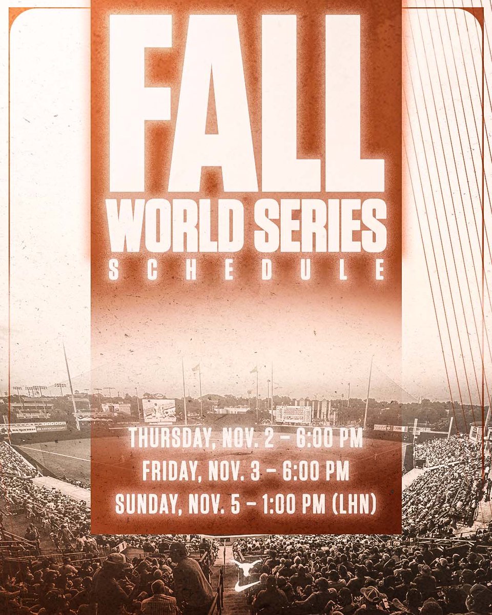 Texas Baseball (@texasbaseball) on Twitter photo Come get your first look at the 2024 Horns!
HookEm.at/2023FWS 🤘 Come get your first look at the 2024 Horns!
HookEm.at/2023FWS 🤘