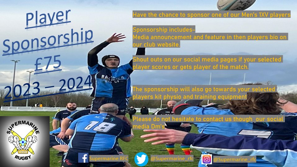 Please get in contact if you are interested in sponsoring a player. #bluefamily
