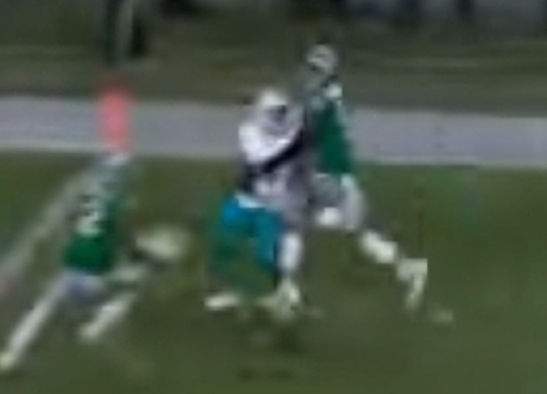 krook316's tweet photo. @sureisnicetowin @FLAjawn @JClarkNBCS If you truly can't see his arm around Mostert way before ball reaches them your are in denial my friend. This is not an excuse it living proof lol. You're in denial it's alarming and worrisome. https://t.co/P11v2DlvAx