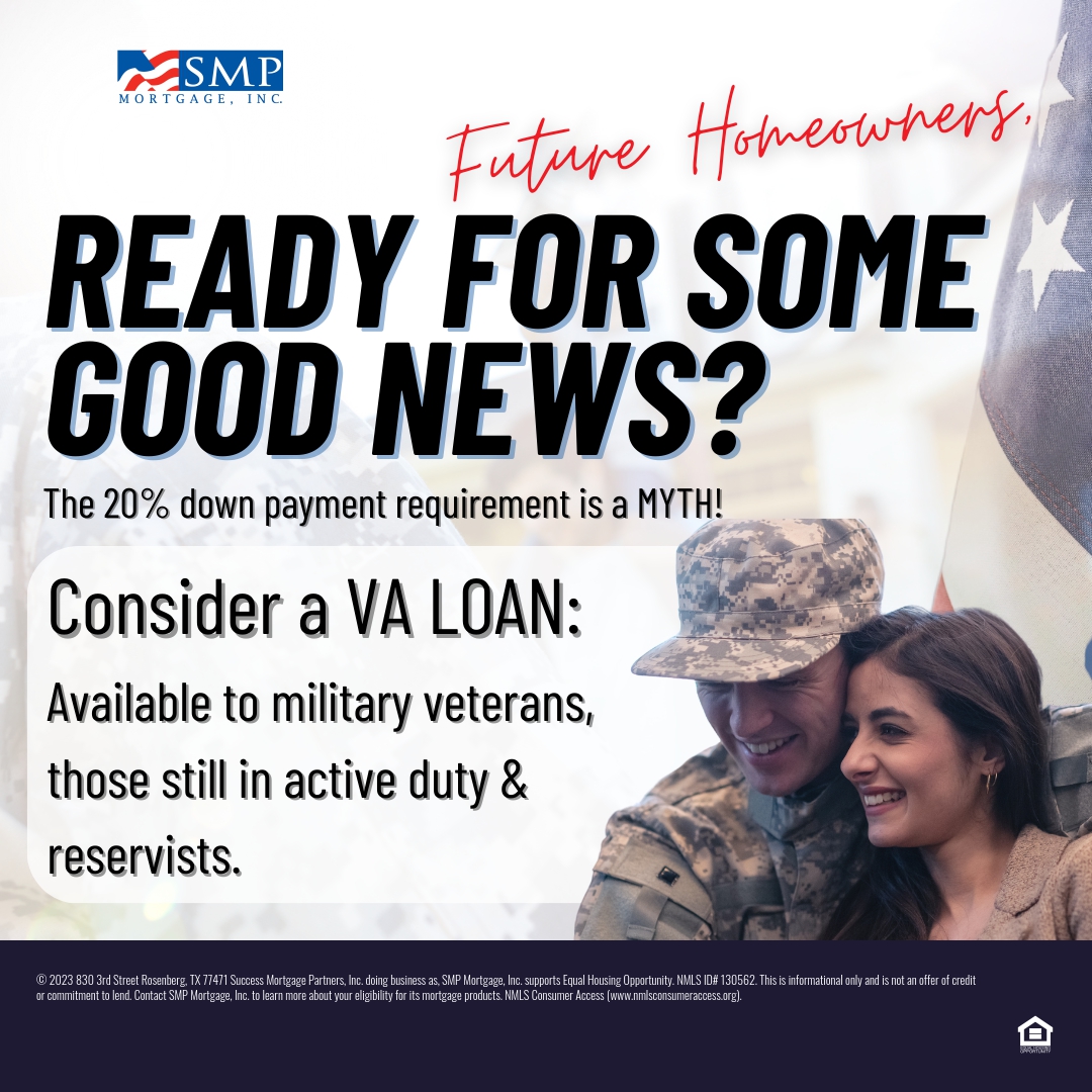 LoansWithSteve's tweet photo. Hey there, future homeowners... Are you ready for some GOOD NEWS?

The 20% down payment requirement is a MYTH!

Why not consider an #VALOAN!
DM me for details and see if you can be approved.

.
.
.
.
#renting #nomorerent #landlord #findyourequity #homeownership https://t.co/nAAlnpvwsd