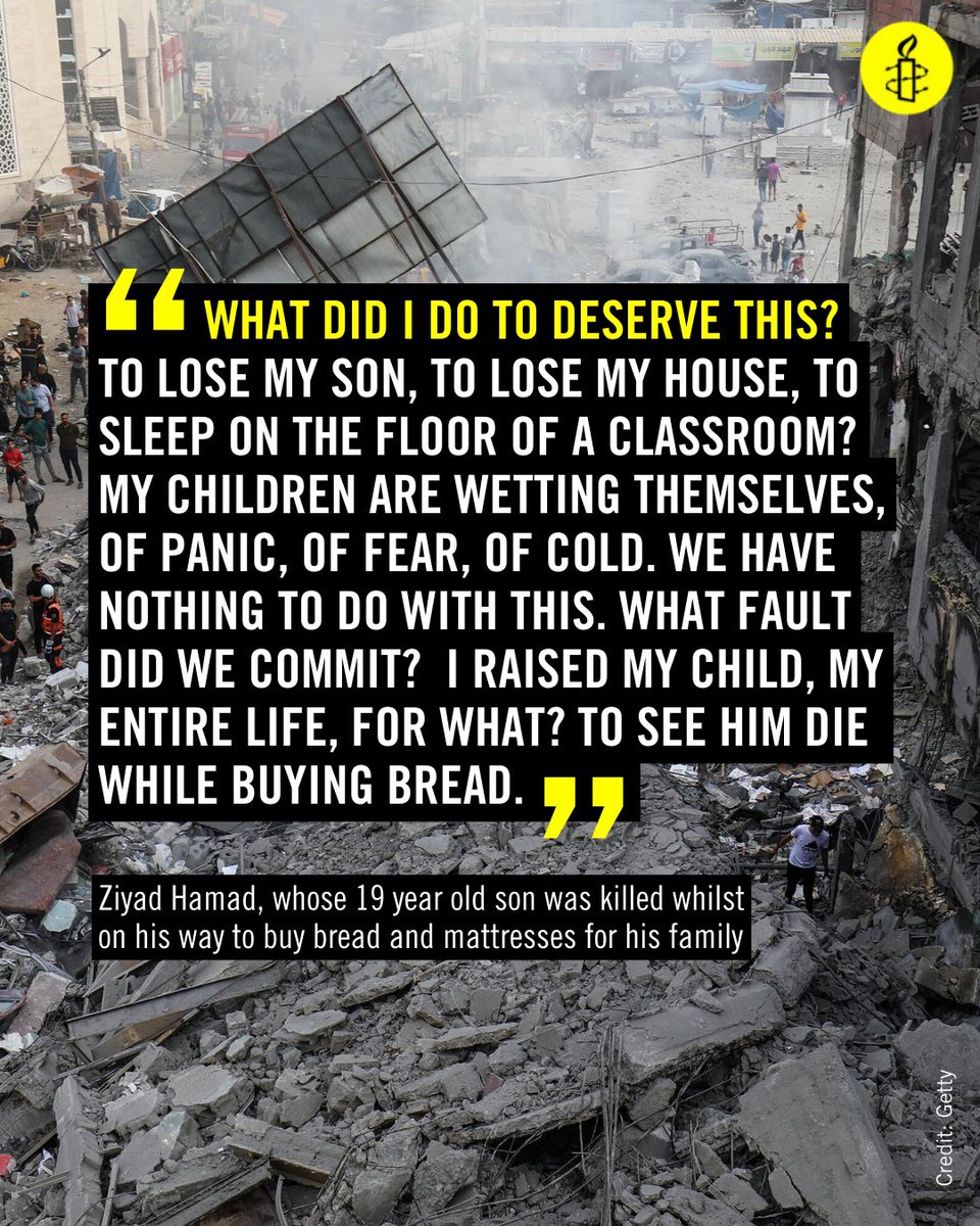 amnestyusa's tweet photo. Amnesty has gathered new evidence of unlawful Israeli attacks which caused mass civilian casualties and must be investigated as war crimes.

Israeli forces have shown a shocking disregard for civilian lives, pulverizing buildings and destroying essential infrastructure. https://t.co/VjIYS8Irfl