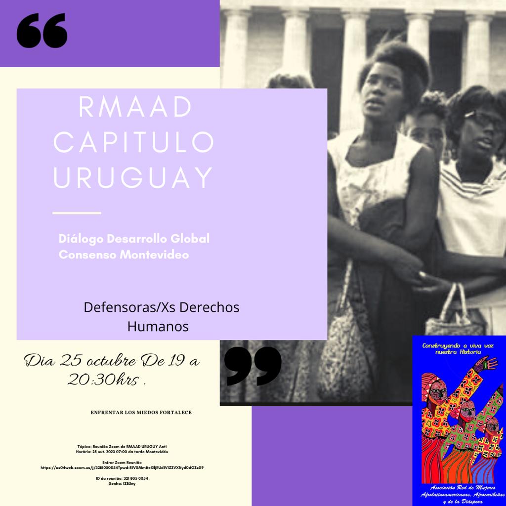 CumbreAfro's tweet photo. 📣En el marco del Consenso de Montevideo + 10, #RMAAD Uruguay, invita un conversatorio para analizar avances y desafíos, en el marco de la Agenda de Desarrollo Sostenible.
📲Súmate: https://t.co/Nt67APjLLc https://t.co/wUU9FUKQ0u
