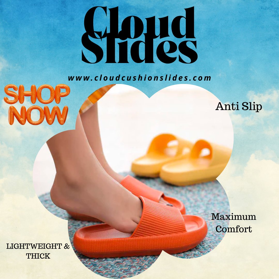 CloudCushion1's tweet image. Float on clouds with our Cloud Slides! ☁️⛅ 

Shop Now: cloudcushionslides.com/products/cloud…

#CloudSlides #ComfortFootwear #RelaxationMode #WalkingOnClouds #ChicComfort #CloudCushionSlides #PoolsideComfort #FootwearObsession #SummerStyle #FashionOnPoint #ComfySlides #FootwearLove
