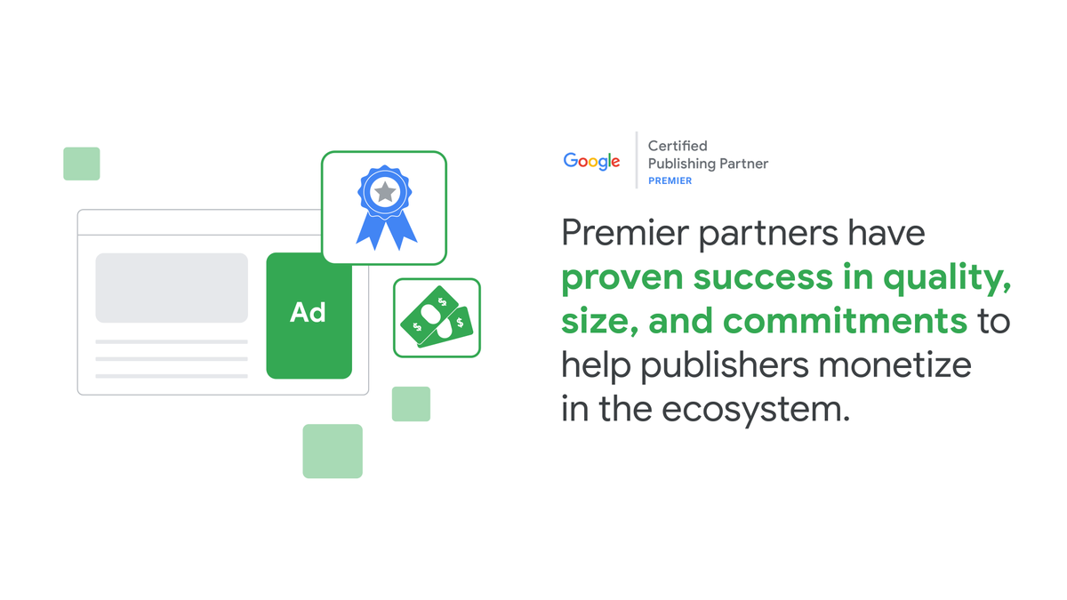GoogleAdManager's tweet photo. Searching for a trusted ally in advertising? Navigate the diverse landscape of Google Certified Publishing Partners (GCPPs) and connect with your perfect match. Learn more → https://t.co/MKJCsGq3iQ https://t.co/nFi7GgdJGF