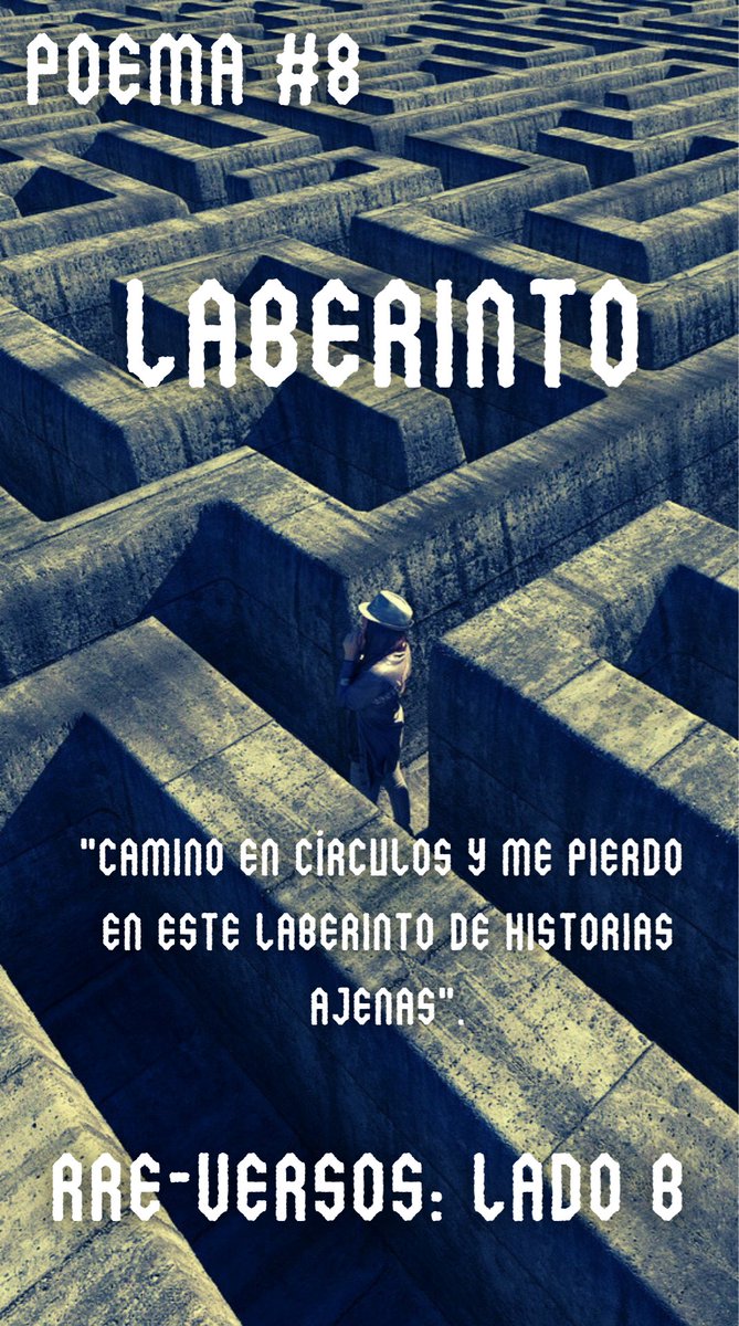 rodrigo_rocks's tweet photo. POEMA #8 IMAGEN CONCEPTUAL.
LABERINTO.
LIBRO "RRE-VERSOS: LADO B"

Disponible en #Amazon
Link: https://t.co/xKtC2gUoXu

#Kindle #kindlebooks #AmazonKindle #Ebook #Book #Ebooks #Books #booklovers #EbookLovers #Poesia #Poemas #Poem #Poetry #queleer  #LibrosRecomendados #Libros https://t.co/jaF5PM9mos