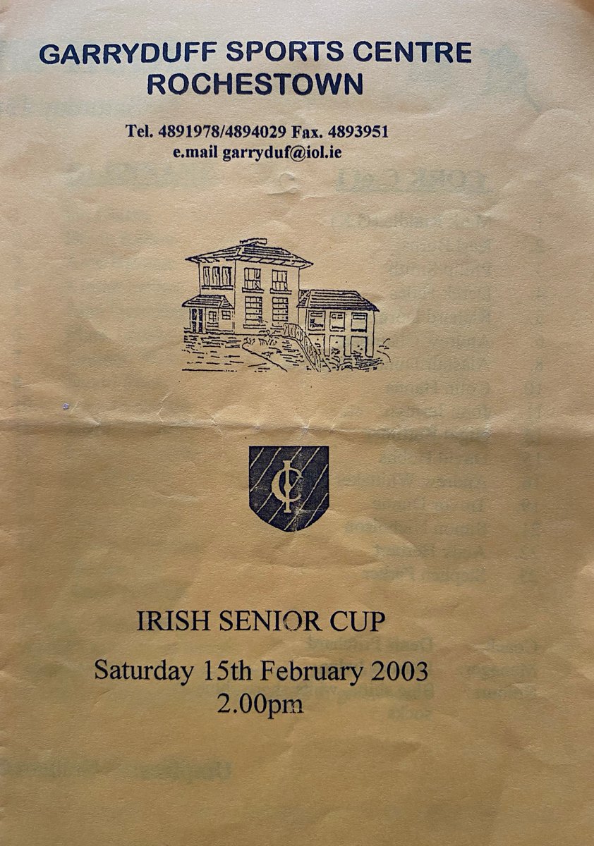 ProgrammesH's tweet photo. 2003 Irish Senior Cup; Cork Church of Ireland v. Glenanne https://t.co/GPFRjnPMjZ
