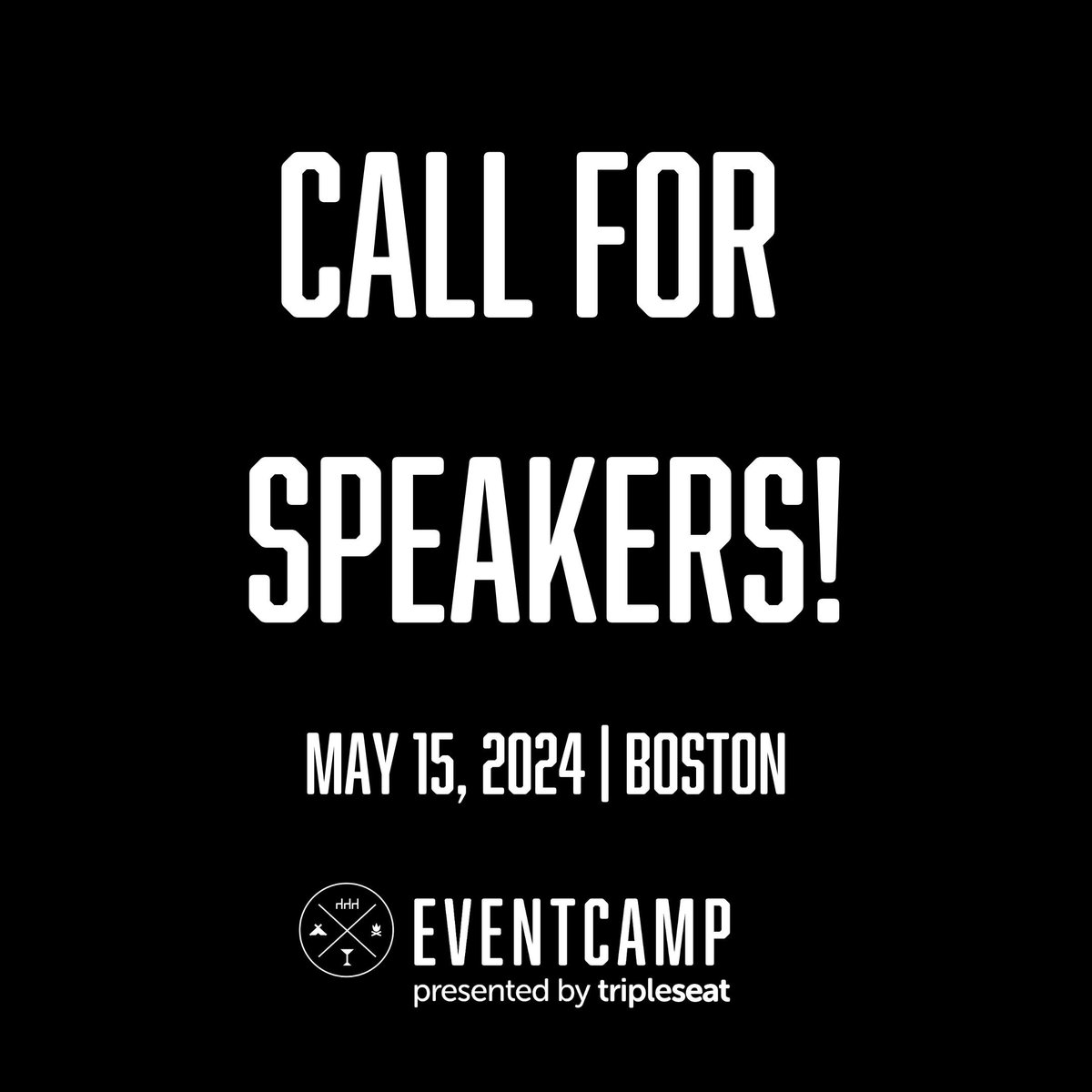 Interested in speaking at Tripleseat's EventCamp conference for hospitality sales and event managers on May 15, 2024 in Boston? Our call for speakers is open! Place your submission by November 17 at the link below. bit.ly/4078TLO